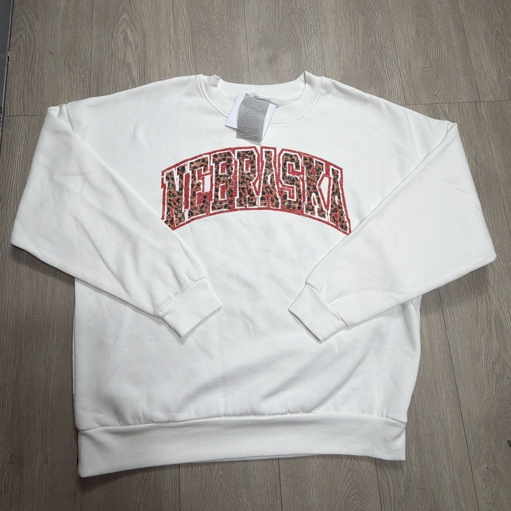 NEBRASKA CORNHUSKERS Sweatshirt Crew Pullover Women's Small Gameday Couture New!